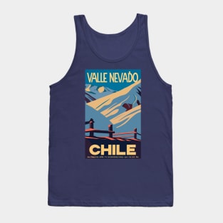 A Vintage Travel Art of Valle Nevado - Chile Tank Top